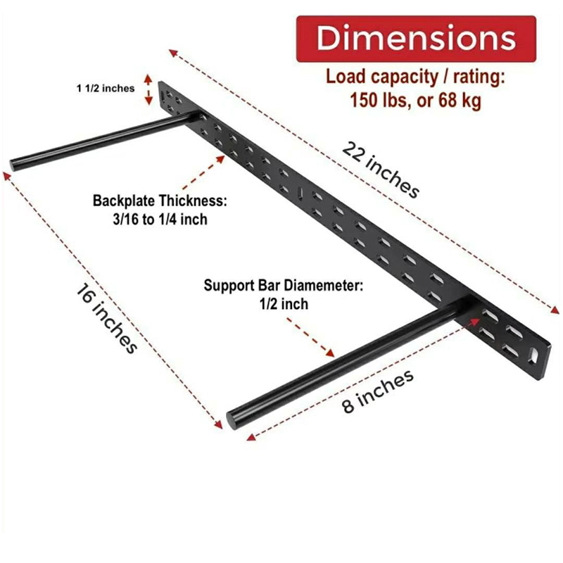 High quality black powder spraying steel floating bracket with removable support rod